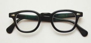1950`s Vintage Tart Arnel Eyeglasses Black Hand Made In Usa 42/24
