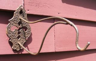 Antique Victorian Cast Iron Wall Bracket Hanging Hook Shabby Chic Plants