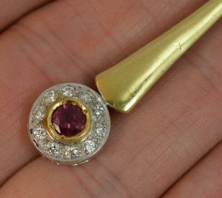 Quality 18ct Gold Vibrant Ruby And Vs Diamond Brooch D1873
