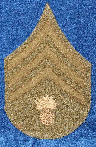 Vintage Wwi Army Sergeant Ordnance Wool Chevron Rank Insignia 3395