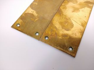 Pair Reclaimed Salvage Solid Brass Finger Plates Door Push Classic 12 