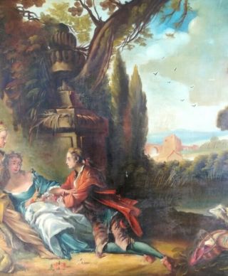 ANTIQUE BAROQUE OIL PAINTING ON CANVAS WITH FRAME 