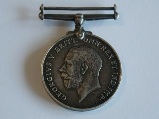 1914 - 1918 United Kingdom Great Britain World War One Silver Medal (d65)