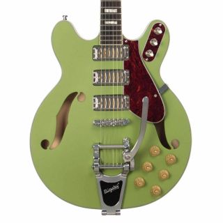 Airline Guitars H78 Satin Green Vintage Reissue Semi - Hollow Electric Guitar