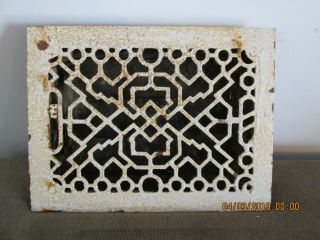 Antique Cast Iron Wall Floor Heating Vent Grate Register Louvered Art Deco