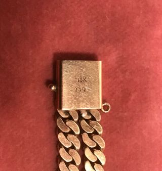 Vintage Solid 18K / 750 Engraved Gold Bracelet 8.  0 