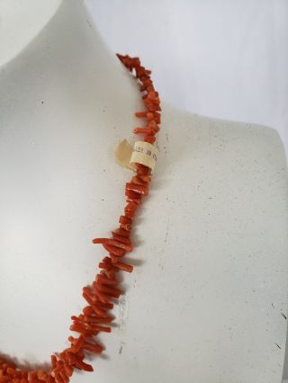 Vintage Italian red coral necklace with paper tag 3