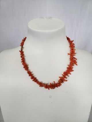 Vintage Italian red coral necklace with paper tag 5