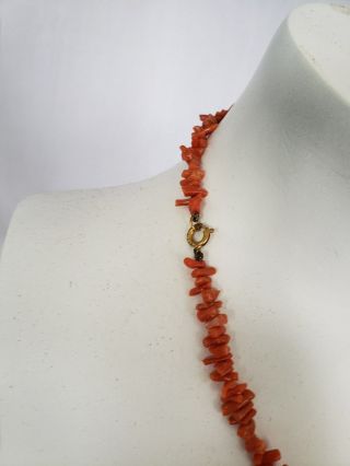 Vintage Italian red coral necklace with paper tag 6