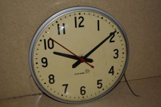 ^^ Dukane Time Clock 12 " Vintage Dial Hard Wired School / Industrial Clock (10k)