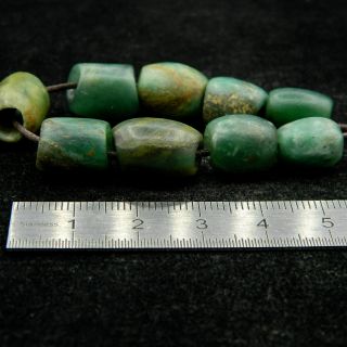 Kyra - 9 Ancient Serpentine Beads - 10.  9 To 15.  3 Mm Long - Saharian Neolithic
