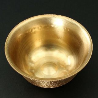 Tibet Tibetan Buddhist Mikky Offering Copper Water Bowl Divine Focus Ritual 7cm 4