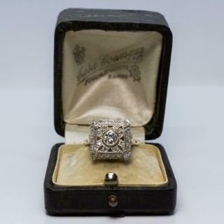 Antique Art Deco 18K gold & Platinum Diamond Ring 7