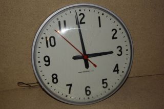 ^^ National Time Clock 12 " Vintage Dial Hard Wired School/industrial Clock (3c)