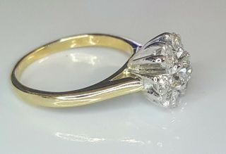 Platinum & 14k yellow gold Vintage OLD mine CUT 0.  60ct diamond ring SI1 11