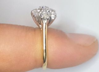 Platinum & 14k yellow gold Vintage OLD mine CUT 0.  60ct diamond ring SI1 6