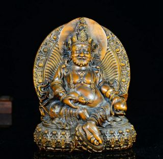 Collectable Antique Boxwood Hand Carve Exorcism Bodhisattva Bring Luck Statue