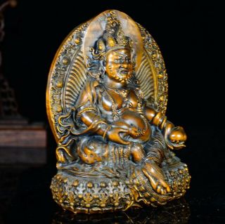 Collectable Antique Boxwood Hand Carve Exorcism Bodhisattva Bring Luck Statue 3