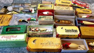 Big Vintage Tackle Box,  Full of Old Fishing Lures,  over 15 in boxes. 6