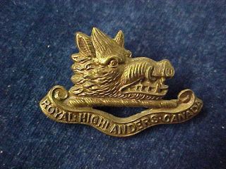 Orig Pre Ww1 Collar Badge The 5th Regiment Royal Scots Of Canada