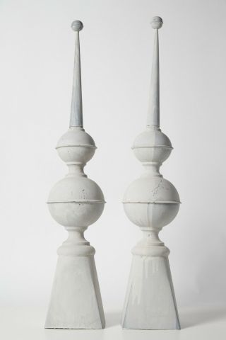 Large Decorative Tin French Finials