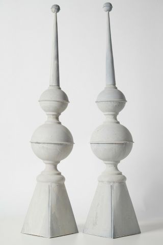 Large decorative tin french finials 3