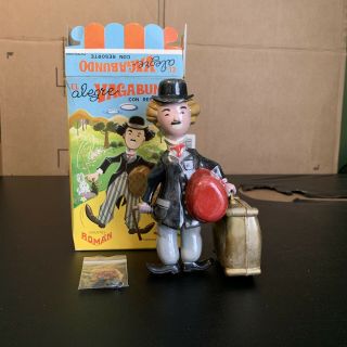 1960 El Alegre Vagabundo Charlie Chaplin Wind Up Toy From Spain Rare