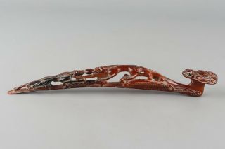 Chinese Exquisite Hand Carved Ox Horn Ruyi Statue