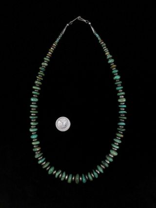 Antique Navajo Necklace - Sterling Silver And Turquoise