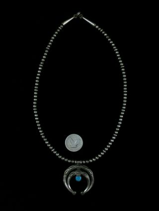Navajo Naja Necklace - Sterling Silver And Turquoise
