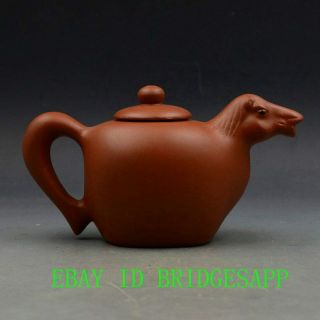 China Yixing Zisha Hand - Carved Horse Shape Teapot Made By Cai Hongbin B36