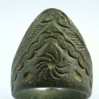 Roman Ancient Artifact Bronze Archer Finger Legionary Ring