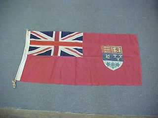 Orig Ww2 Canadian Red Ensign Flag " Green Maple Leaves " Perfect Display Size
