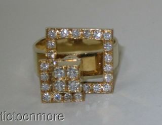 Vintage Designer N.  Teufel 18k Gold & Diamond Spinner Motion Ring 1972 Signed