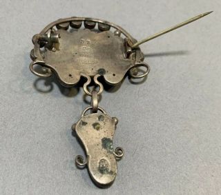 Georg Jensen Denmark Sterling Silver Figural Flower Brooch / Pin with Moonstone 5