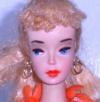 Stunning Vintage 1960 3 Blonde Ponytail Barbie 850 W/ Hawaiian Outfit Japan