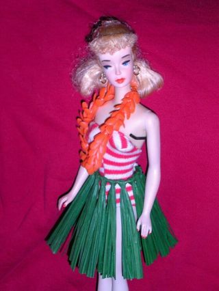 Stunning Vintage 1960 3 Blonde Ponytail Barbie 850 w/ Hawaiian Outfit Japan 5