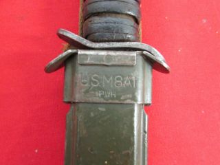 WWII US M - 3 case marked fighting knife with US M8A1 scabbard. 2