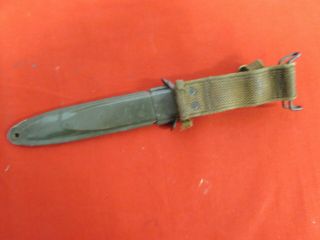 WWII US M - 3 case marked fighting knife with US M8A1 scabbard. 3