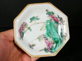 Antique Chinese Export Enamelled Porcelain Bird & Flowers Footed Plate