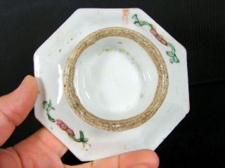 Antique Chinese Export Enamelled Porcelain Bird & Flowers Footed Plate 3