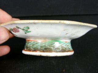 Antique Chinese Export Enamelled Porcelain Bird & Flowers Footed Plate 4