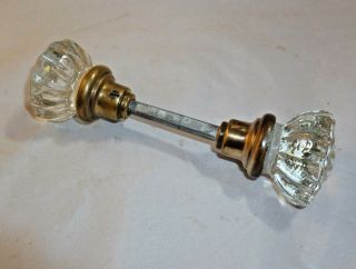 Vintage Set Pressed Glass Door Knobs Clear 2 " Diameter