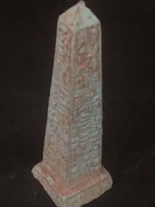 Rare Ancient Egyptian Faience Amulet Obelisk 26th Dyn 680 Bc