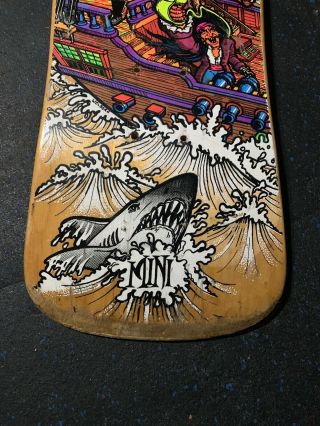 (Rare) Vintage 1980’s Sims Kevin Staab Pirate Mini Skateboard Deck 3