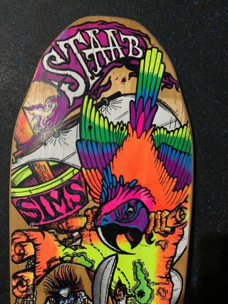 (Rare) Vintage 1980’s Sims Kevin Staab Pirate Mini Skateboard Deck 5