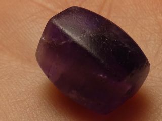 Ancient Deep Pyu Purple Amethyst Six Sided Bead Robust 12.  8 By 12 Mm Tops