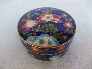 149 / Floral Design Vintage Chinese Cloisonne Box And Lid