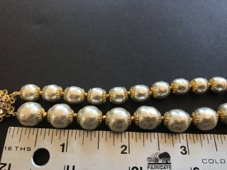 2/Strands Sign Miriam Haskell Large Baroque Pearls Rhinestone Necklace Jewelry 8
