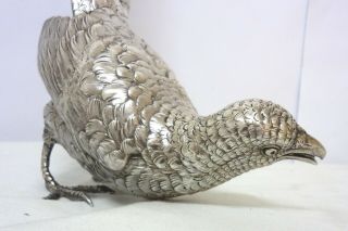 Rarest Antique 1890 Silver Pheasant 10´´ Sculpture Figure Neresheimer Germany